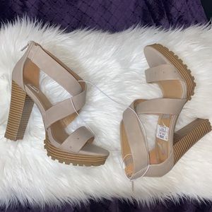 NEW Taupe High Heels with Zipper!